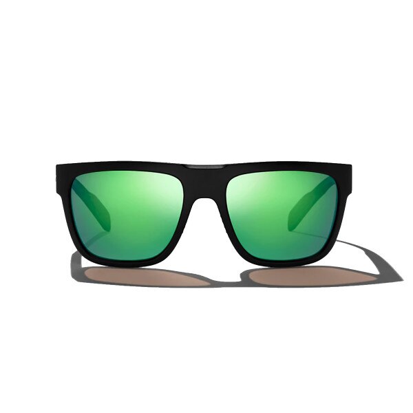 Bajio Caballo Sunglasses Polarized in Black Matte with Green Glass